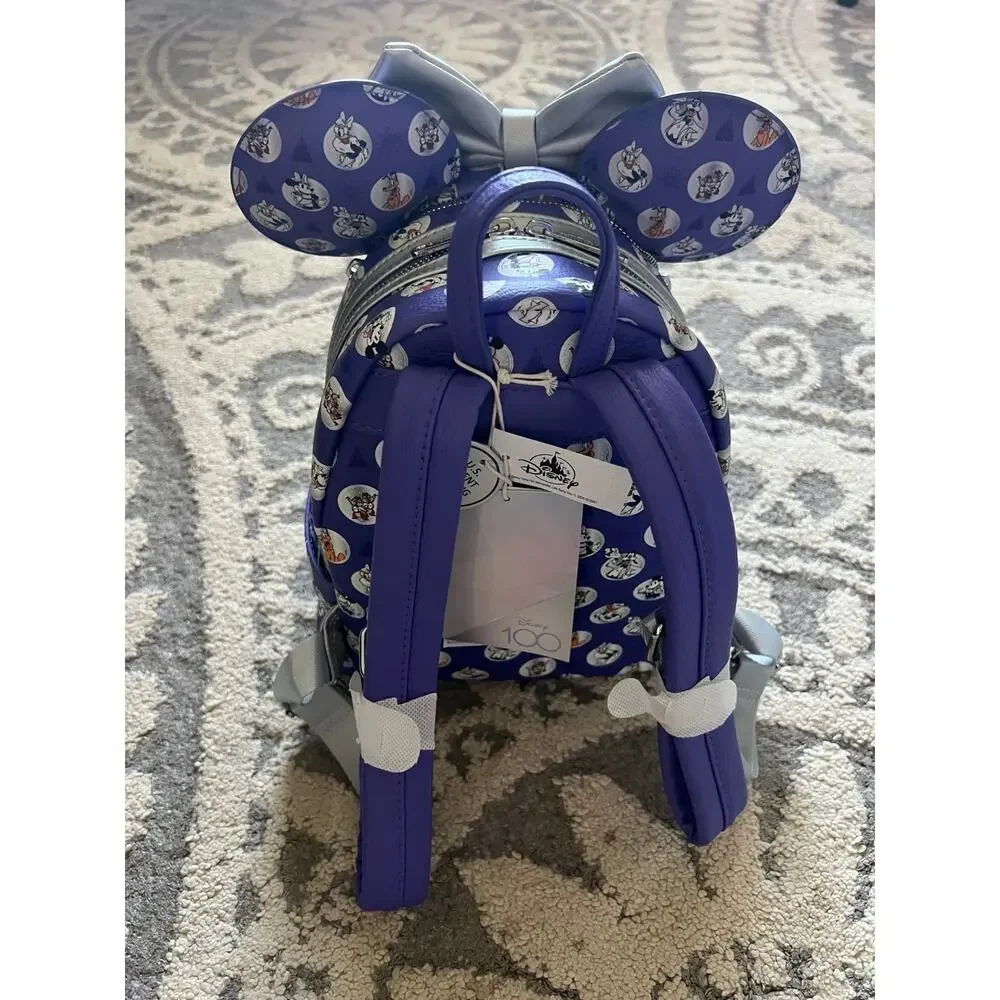 NWT❤️DISNEY 100 MICKEY AND FRIENDS POLKA DOT LOUNGEFLY BACKPACK & EARS SET